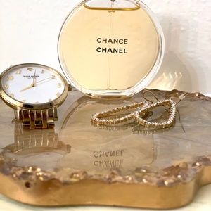 💍✨  SOLD-GOLD & GRAY PEARL RESIN TRINKET TRAY ✨💍